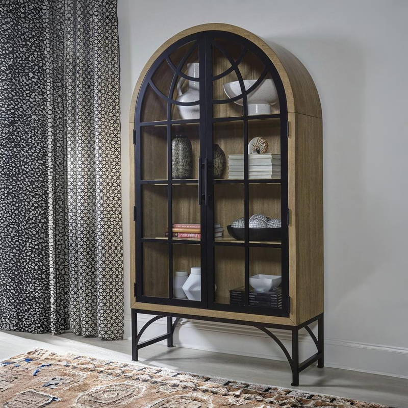 Arched Metal Frame Display Cabinet
