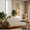 Modern Curved Wooden Sofa 3-Seater