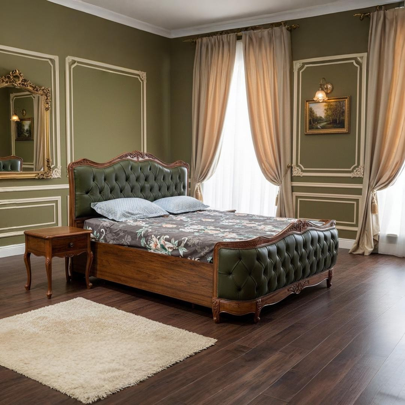 Emerald Tufted Panel Bed