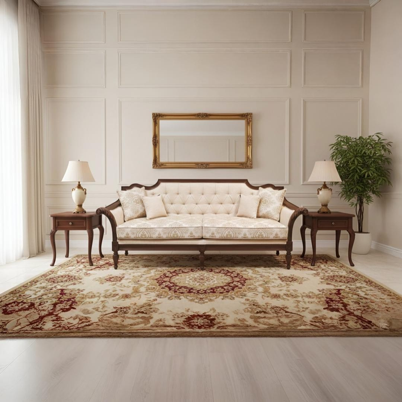 Carved Upholstered Sofa