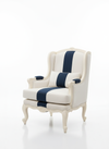 Stripe Crest Wing Chair