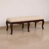 Ivory Teak Upholstered Bench