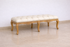 Ivory Teak Upholstered Bench