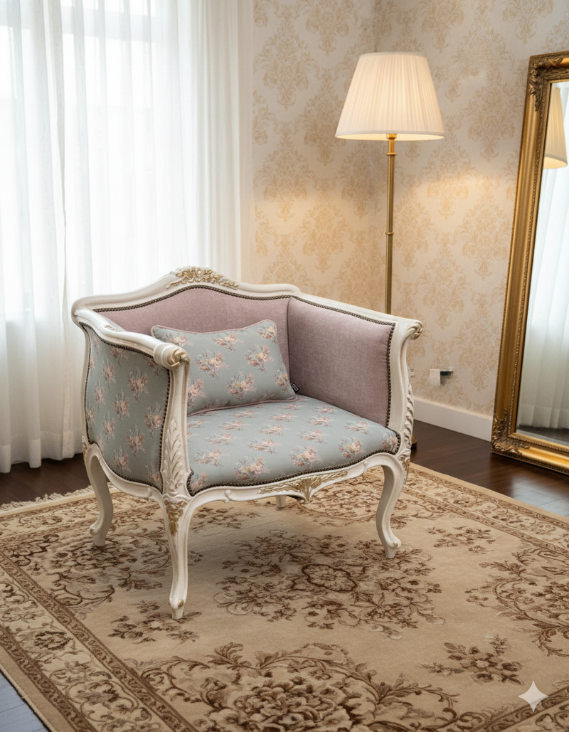 Floral Upholstered Accent Chair