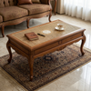 Simple cane glass center table