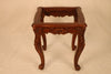 Wooden Side Table with Glass Top