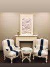 Stripe Crest Wing Chair