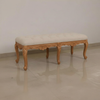 Ivory Teak Upholstered Bench