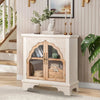 Arched Carve Glass Door Accent Cabinet