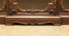 Carved Wood Glass-Front Sideboard Cabinet