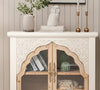 Arched Carve Glass Door Accent Cabinet