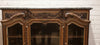 Carved Wood Glass-Front Sideboard Cabinet
