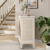 Arched Carve Glass Door Accent Cabinet